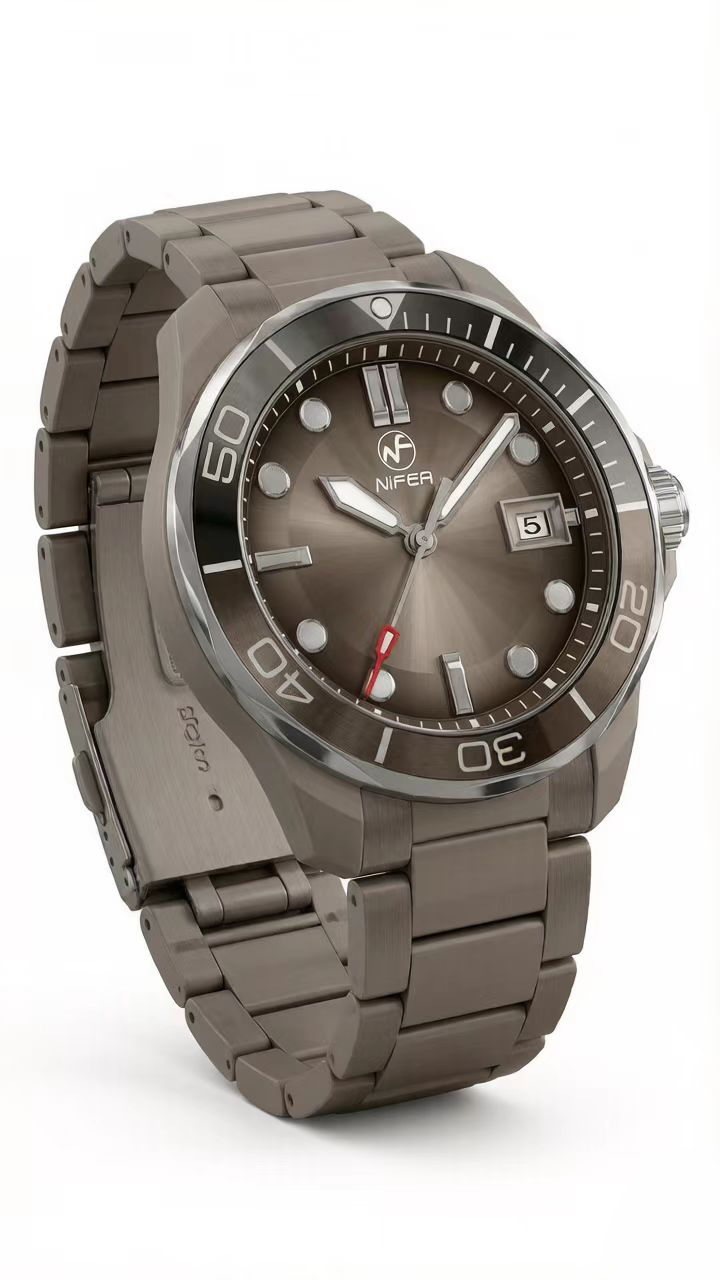 Orologio da polso sportivo da uomo Japan 2315 stile subacqueo al quarzo in acciaio inossidabile con lunetta girevole 2
