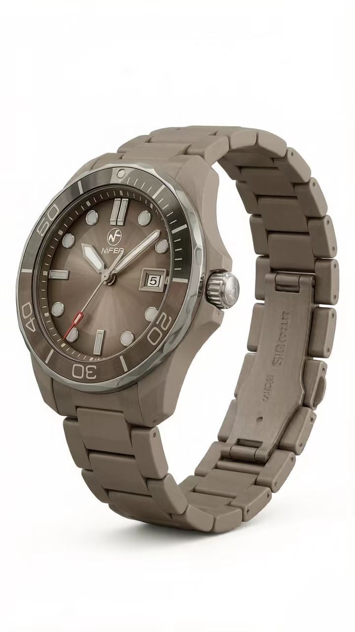 Orologio da polso sportivo da uomo Japan 2315 stile subacqueo al quarzo in acciaio inossidabile con lunetta girevole 3