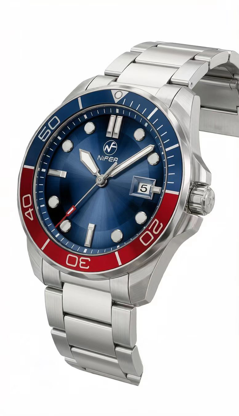 Orologio da polso sportivo da uomo Japan 2315 stile subacqueo al quarzo in acciaio inossidabile con lunetta girevole 5
