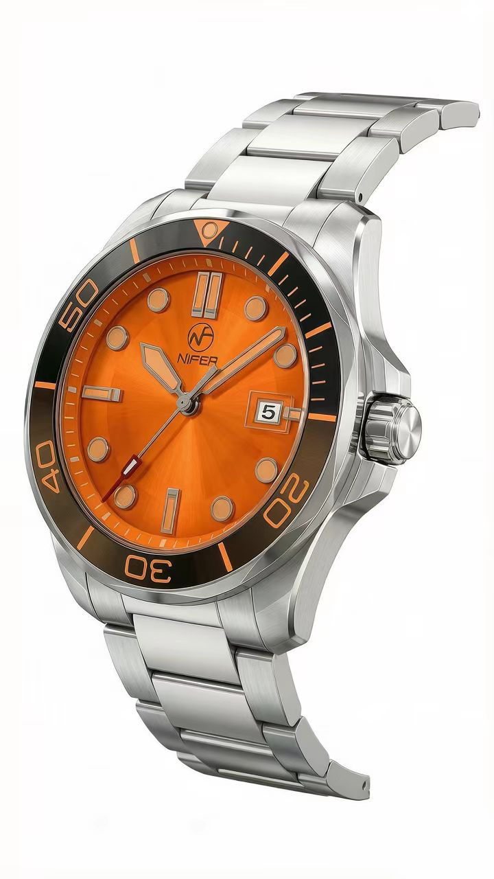 Orologio da polso sportivo da uomo Japan 2315 stile subacqueo al quarzo in acciaio inossidabile con lunetta girevole 6