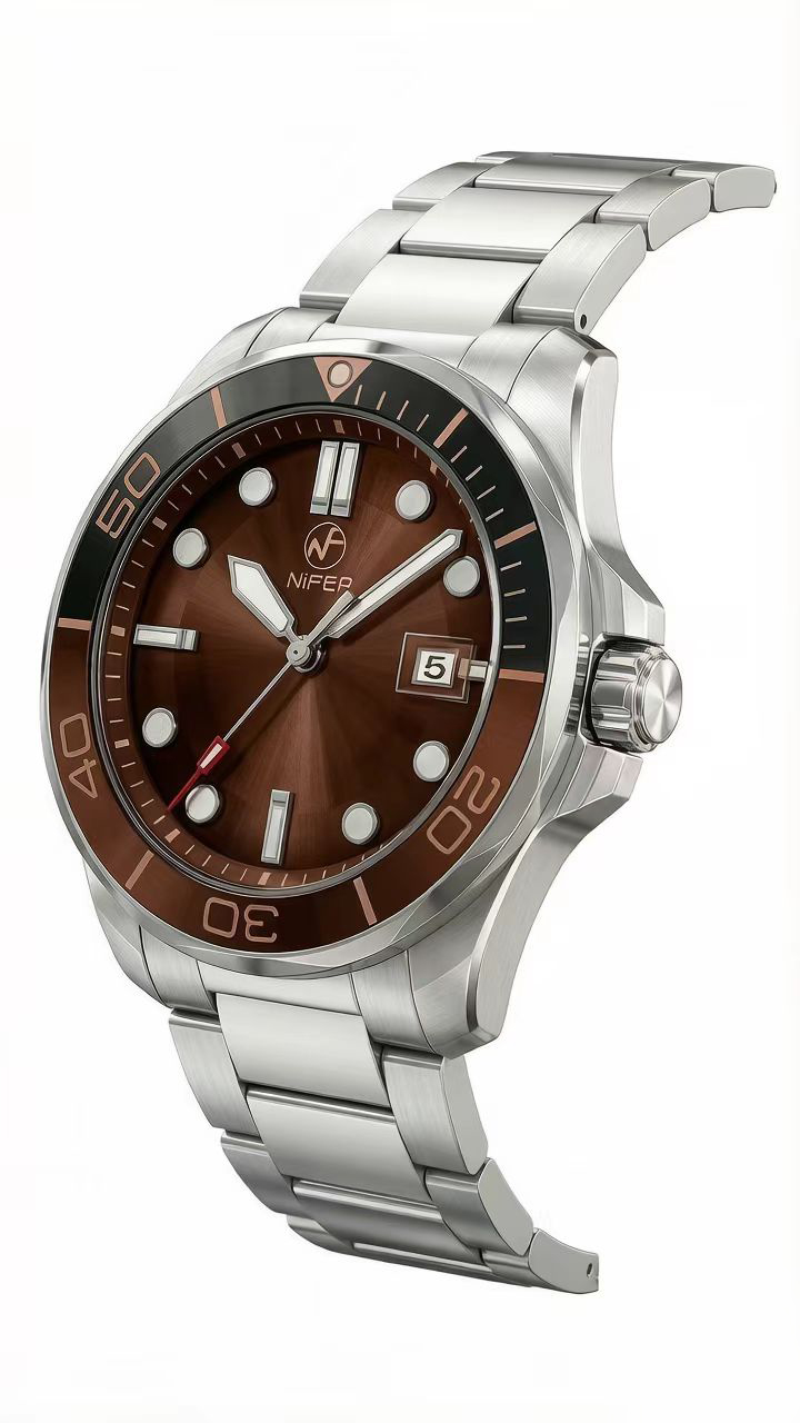 Orologio da polso sportivo da uomo Japan 2315 stile subacqueo al quarzo in acciaio inossidabile con lunetta girevole 7