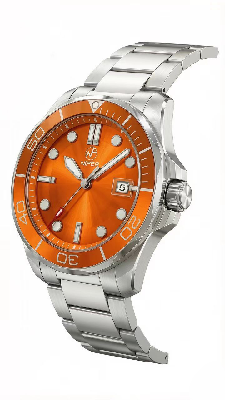 Orologio da polso sportivo da uomo Japan 2315 stile subacqueo al quarzo in acciaio inossidabile con lunetta girevole 10