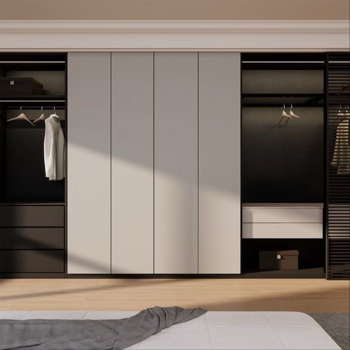 push-to-open door of modern wardrobe