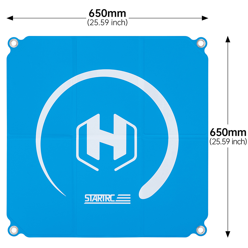 High-visibility drone landing area viewed from above