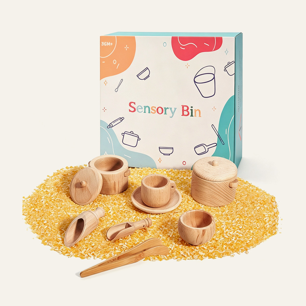 Montessori-Sinnesbox-Set aus Buchenholz, Feinmotorik-Lernspielzeug für Kinder, Großhändler 2