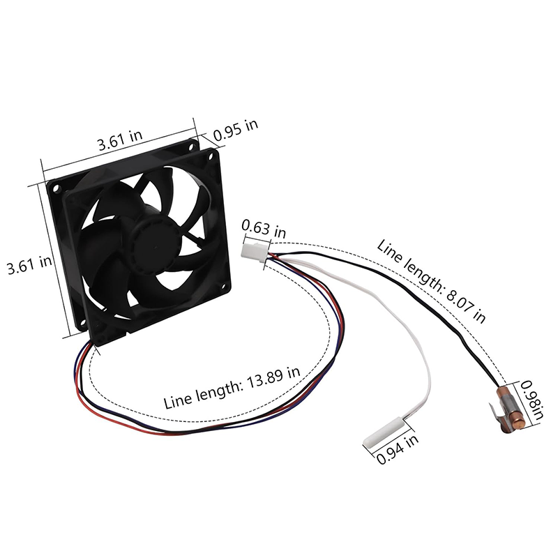W11087438 Refrigerator Evaporator Fan Motor Assembly Compatible with Whirlpool KitchenAid Maytag Replaces W10799016 W10727641 2
