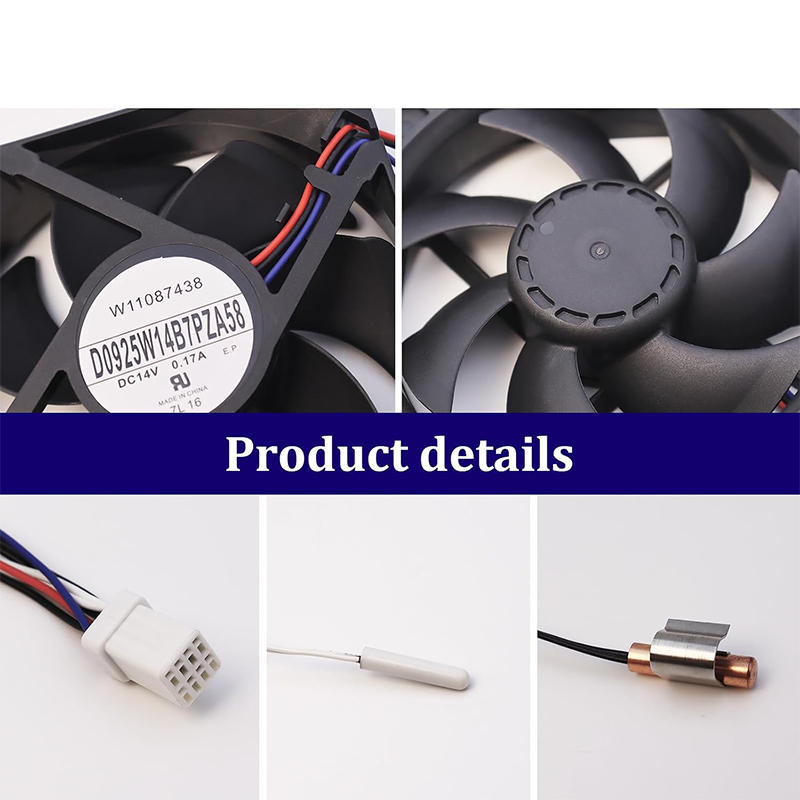 W11087438 Refrigerator Evaporator Fan Motor Assembly Compatible with Whirlpool KitchenAid Maytag Replaces W10799016 W10727641 3