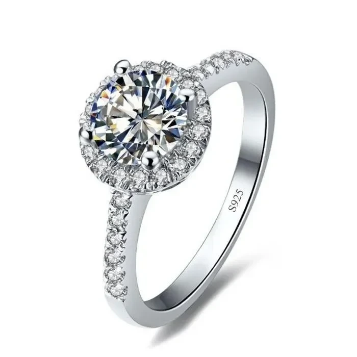 5carat White Diamond Def Bijoux de mariage Set Collier nuptial en or solide 10k Stads à anneaux Moisanite Bijoux 1