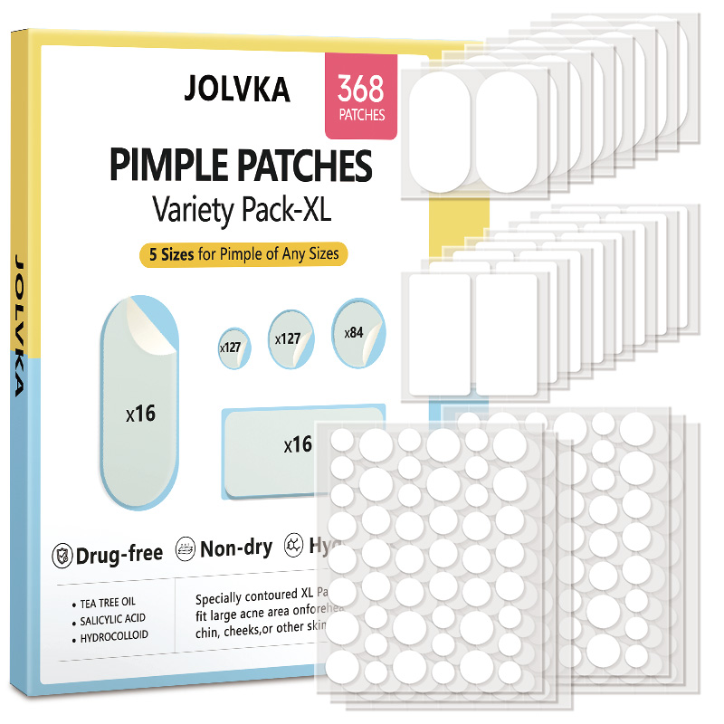 Paquete variado de parches para granos AUSLKA - Hidrocoloide con aceite de árbol de té y ácido salicílico, 368 unidades 1