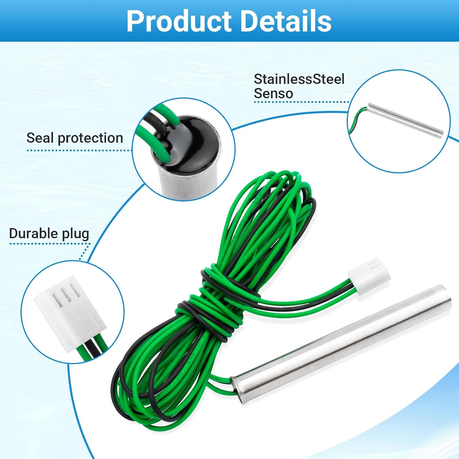 009577F Pool Heater Temperature Sensor Replacement for Raypak 206A 266A 336A 406A 2