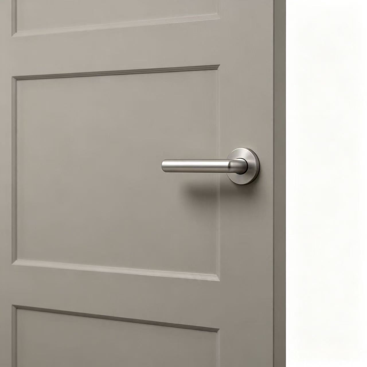 shaker-style gray painted interior door