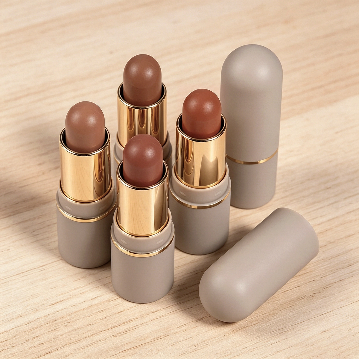 Private label professional twist-up bronzer stick tube with custom logo printing by Thincen factory