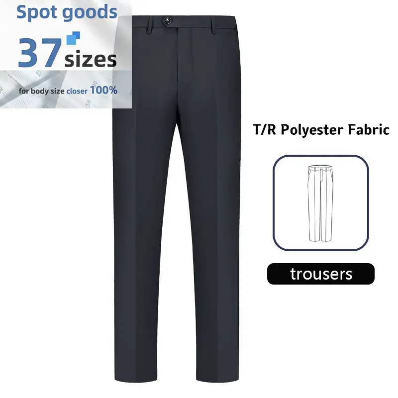 MK1012 Traje formal de fábrica en China, color azul marino y negro, pantalón de traje de negocios para hombre. 1