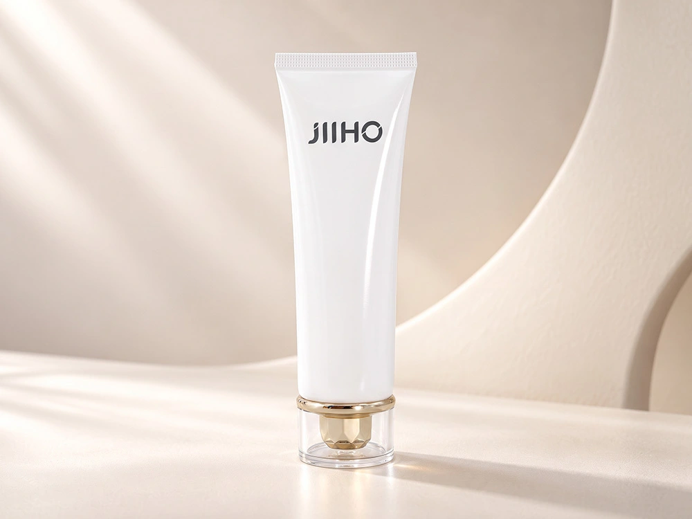 White Skincare Cream Tube with Dual-Layer Acrylic Cap 50g 35mm 1