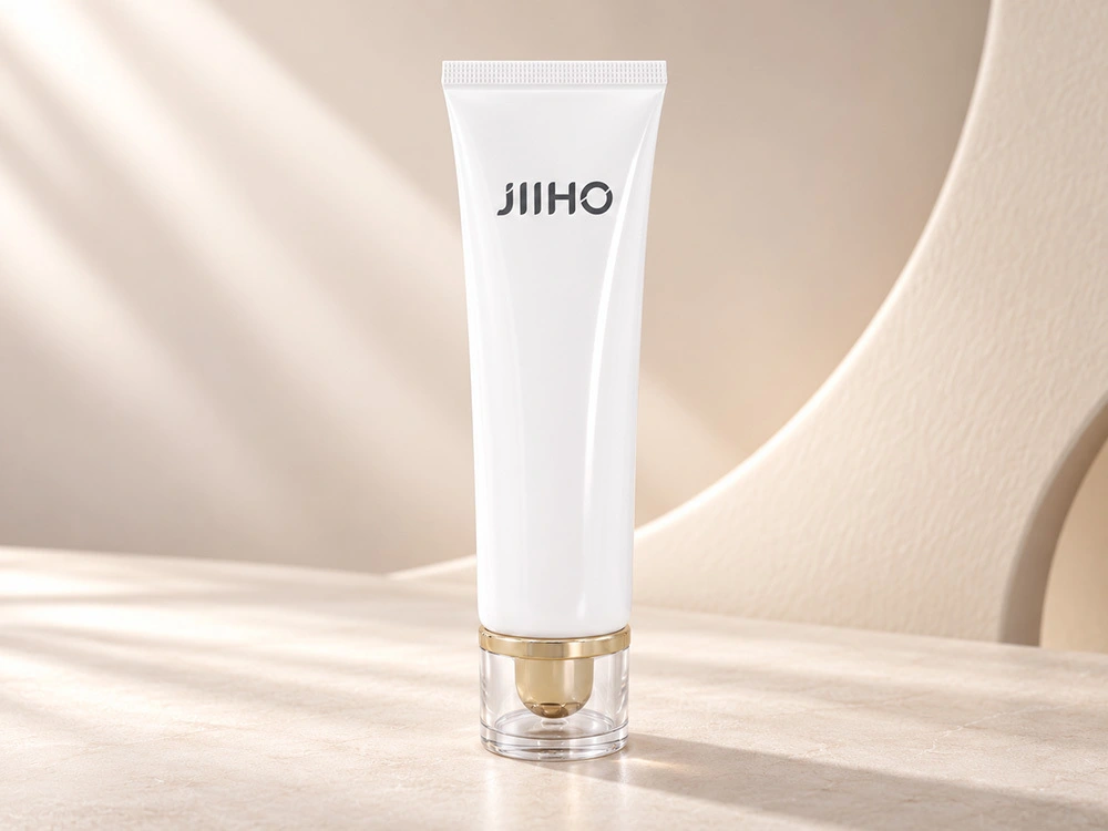 White Skincare Tube with Dual-Layer Acrylic Cap 50g 35mm 1