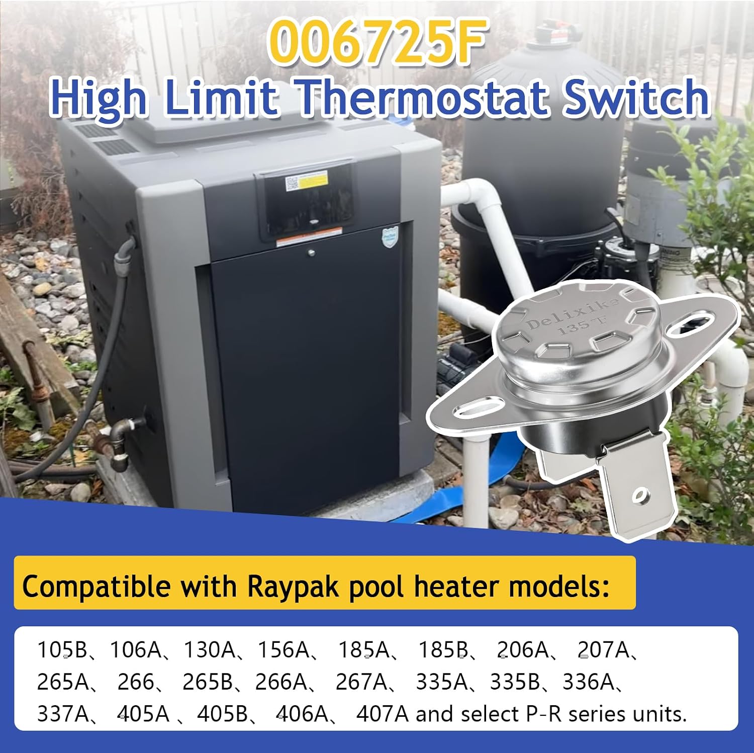SANQIAOHUI｜006725F Auto Reset 135°F High Limit Thermostat Switch 4