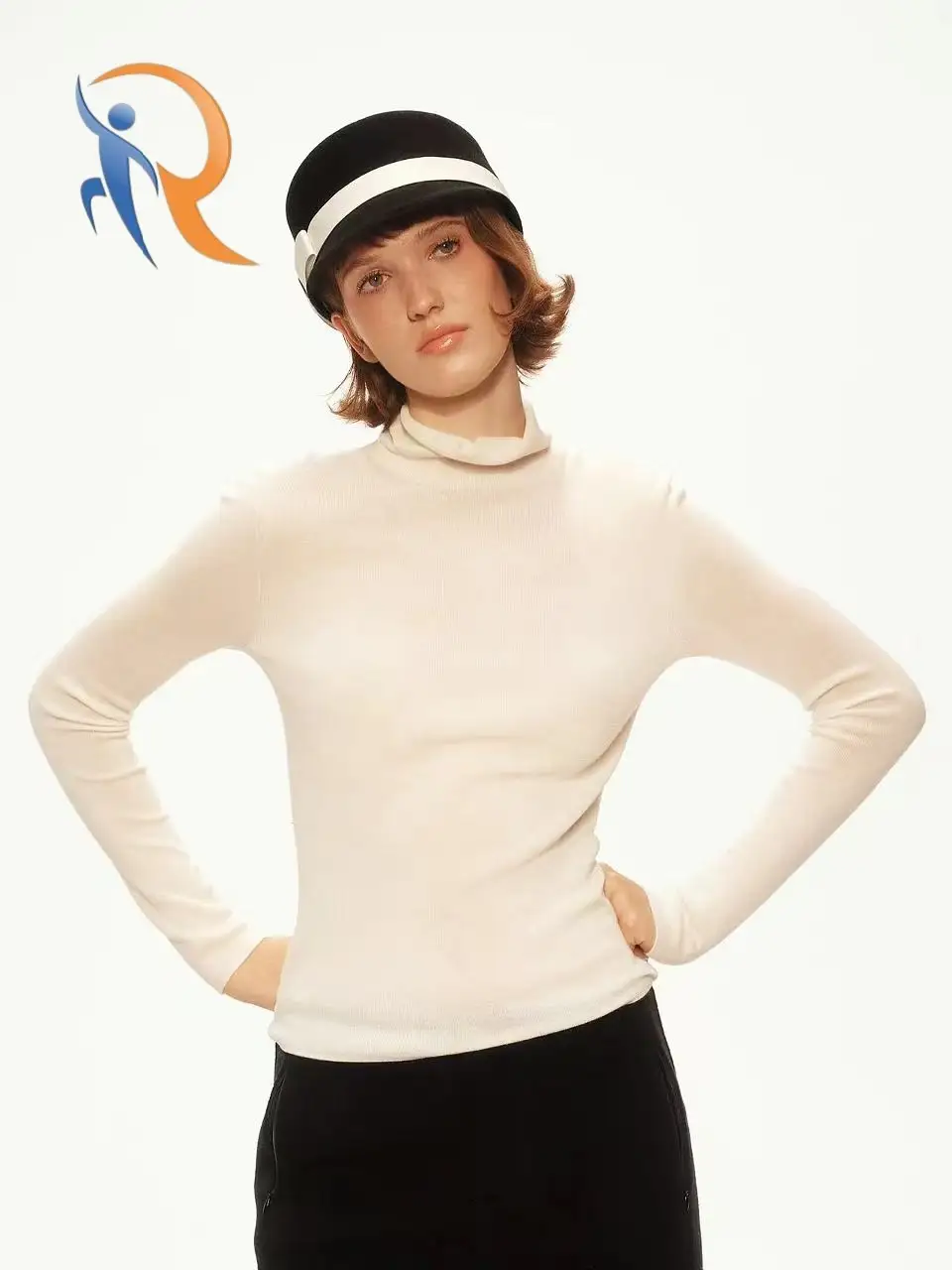 Versatile slim-fit cowl-neck base top 1