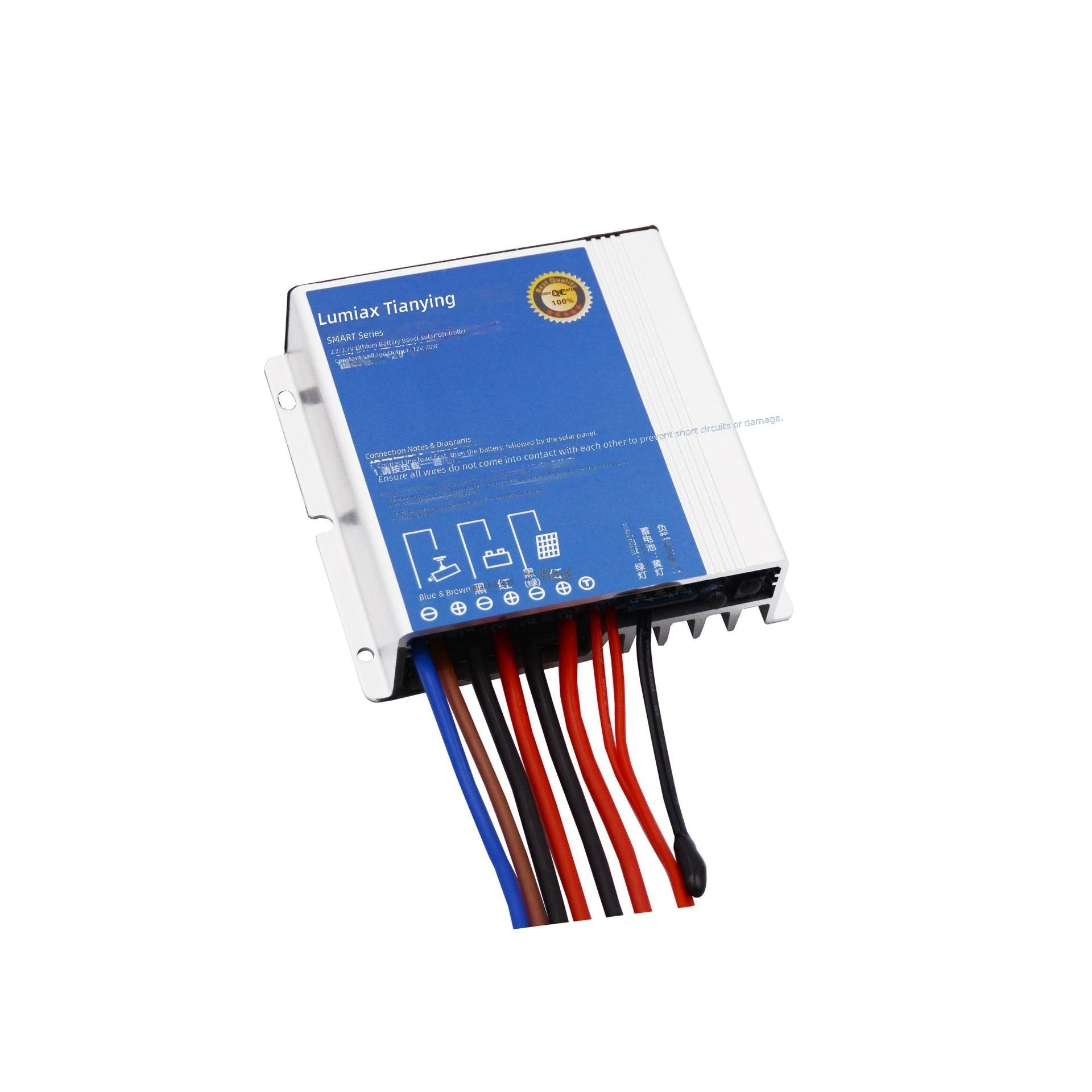 IP67 waterproof PWM solar charge controller 10A/20A, auto‑recognize 12V/24V. Support lithium, gel, AGM & lead‑acid battery. Infrared or RS485 Modbus,CE & RoHS certified. 1