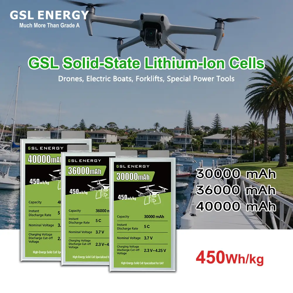 GSL ENERGY 450Wh/kg solid state UAV battery cell series