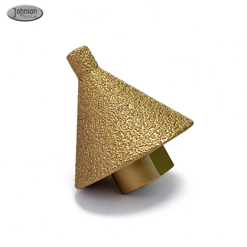 Johnson Tools Vacuum Brazed Diamond Chamfering Bit for Angle Grinder – Porcelain Tile Hole Enlarger & Beveling Cone 1