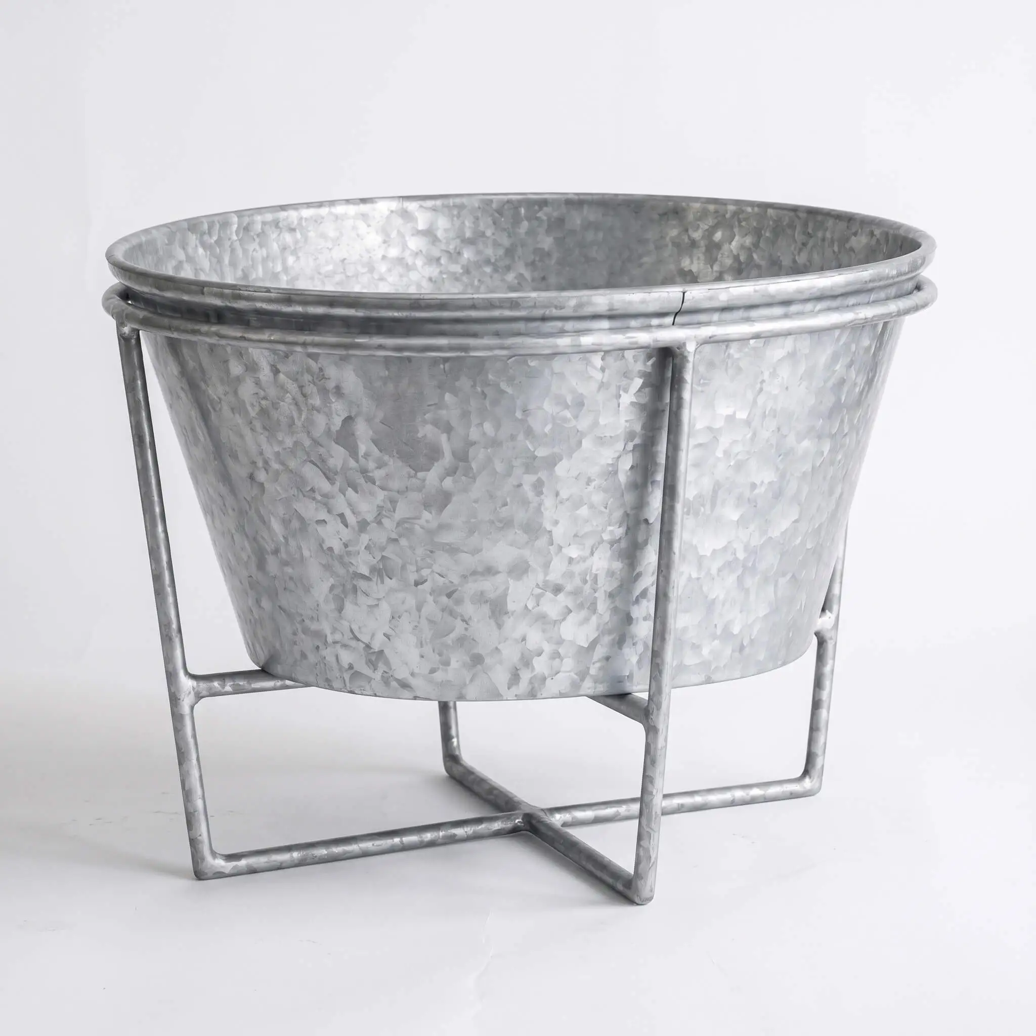 Party galvanized metal ice bucket with stand - Longrichbar