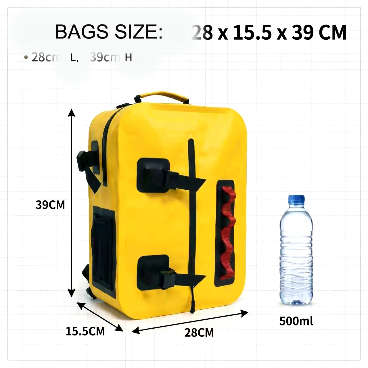 5L  15L 10L 20L 30L to 150L Waterproof Dry Bag for Women Men, Roll Top Lightweight Dry Storage Bag Backpack with Phone Zipper Pocket 9