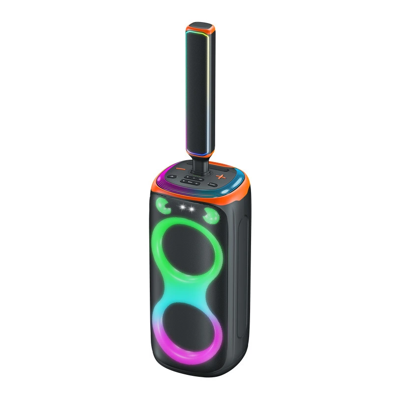 150W Portable Bluetooth Party Speaker with Dual 10 Woofers, Dual Horns, LED Column Outline and RGB Lighting | Deluxe AV AP-2109YZ2 1