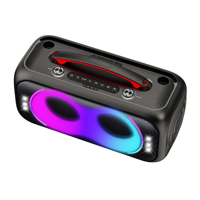 50W Portable Bluetooth Party Speaker with Dual 6.5 Woofers, Carry Handle, RGB Ring Lighting and White Accent LEDs | Deluxe AV AP-2654 1