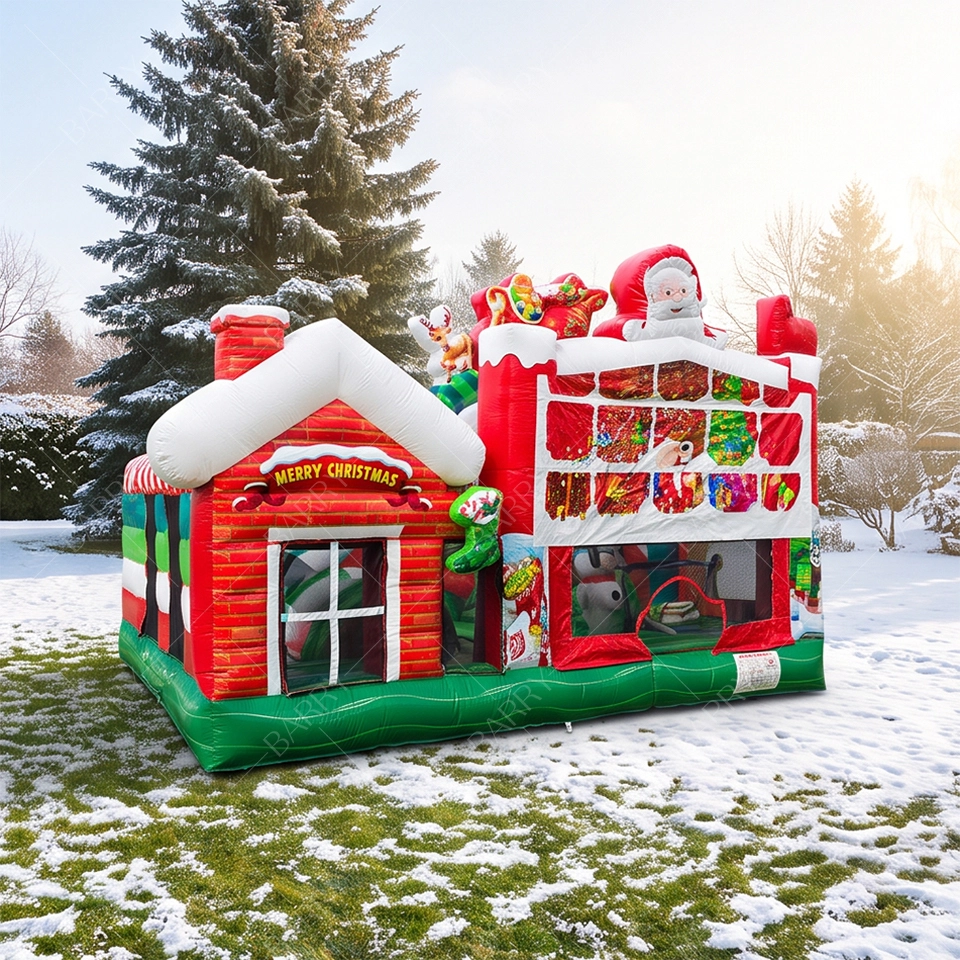 Santa Claus house theme inflatable bouncer
