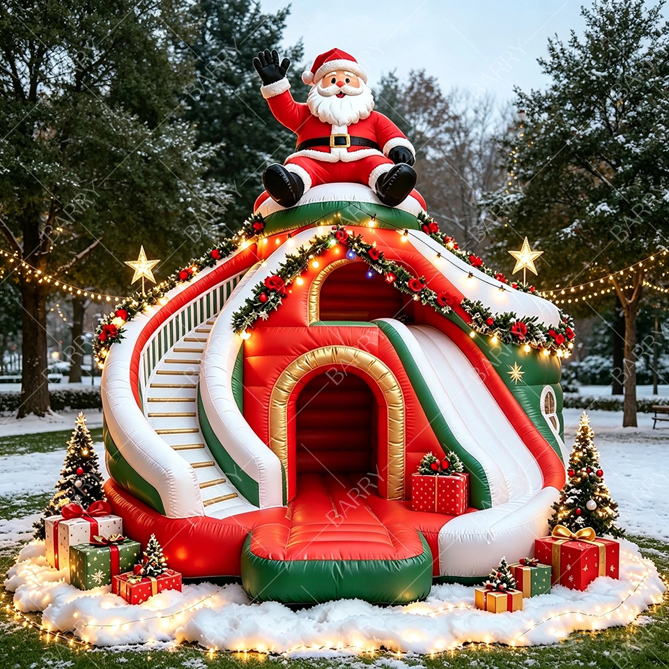 Giant Santa Claus inflatable slide