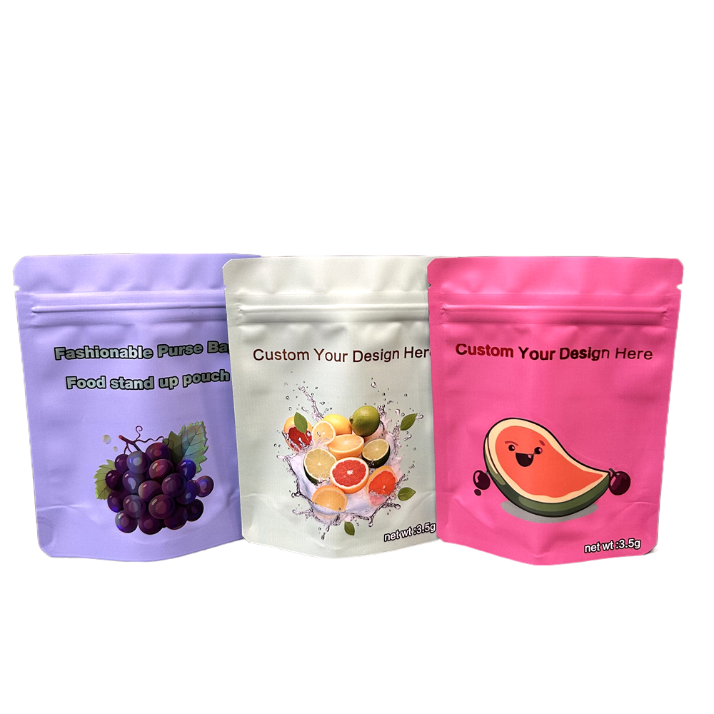 Custom Printed 3.5g Mylar Stand Up Pouch, Resealable Ziplock Food Packaging Bag 6
