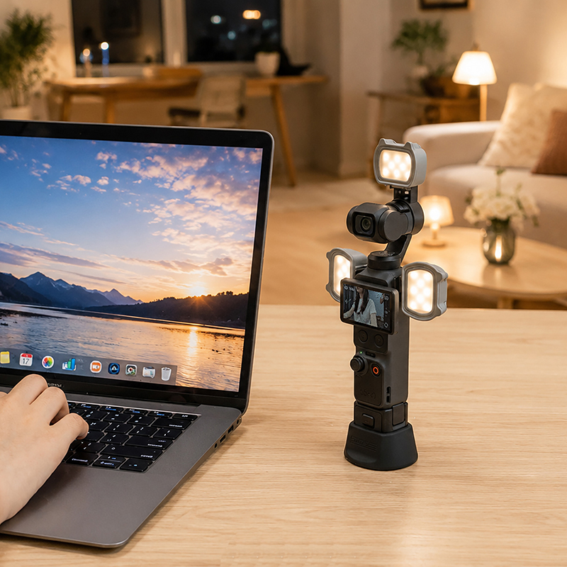 Three adjustable brightness levels for close-up filming