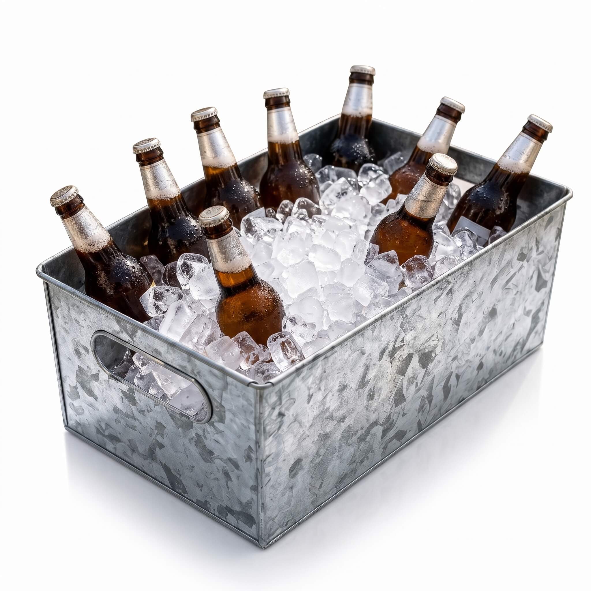 Rectangular Galvanized Metal Ice Bucket 1.4 Gallon - Longrichbar