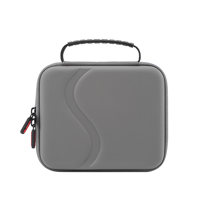 Separate storage positions for a Mic Mini microphone and tripod