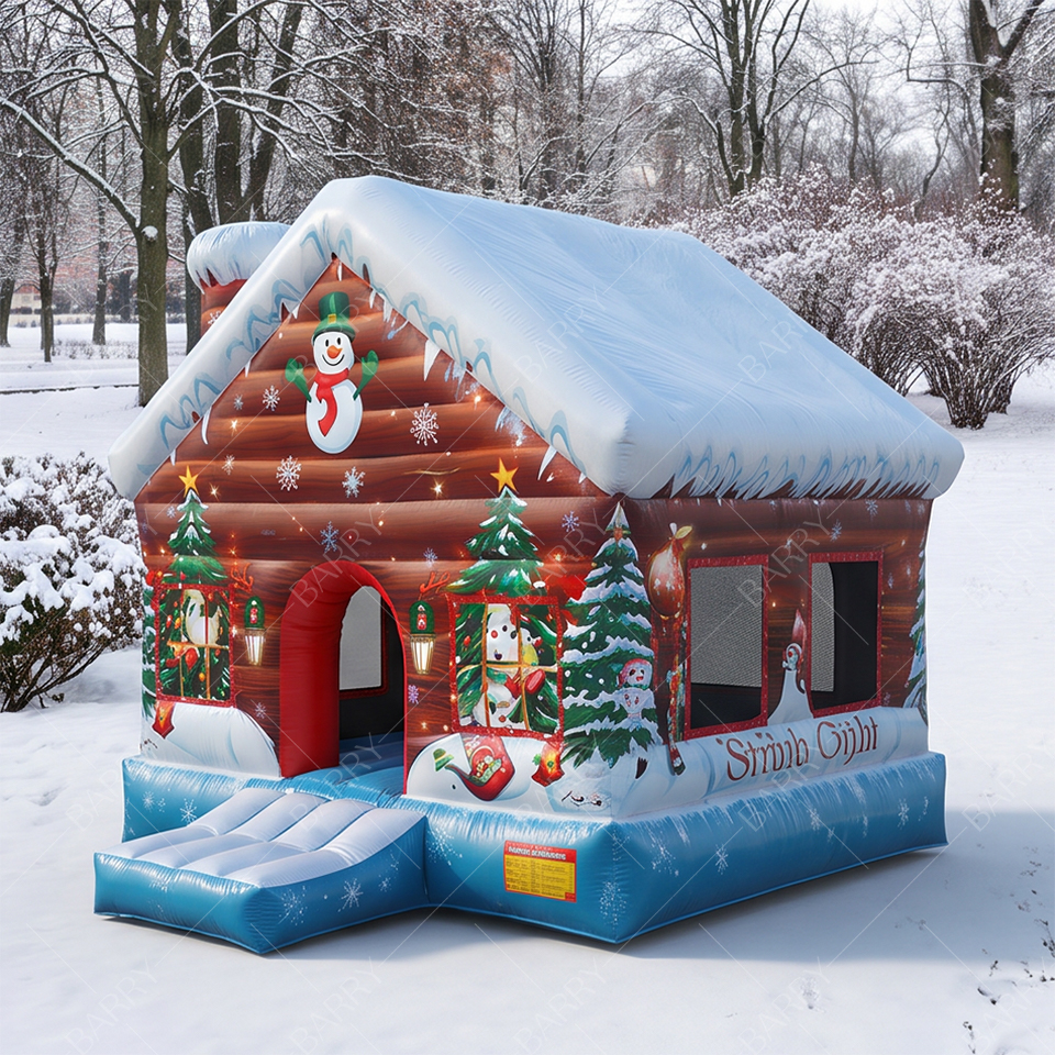 Log cabin style jumping house for sale