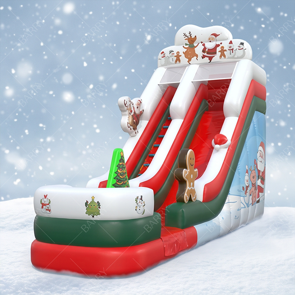 Santa Claus double lane bouncy slide
