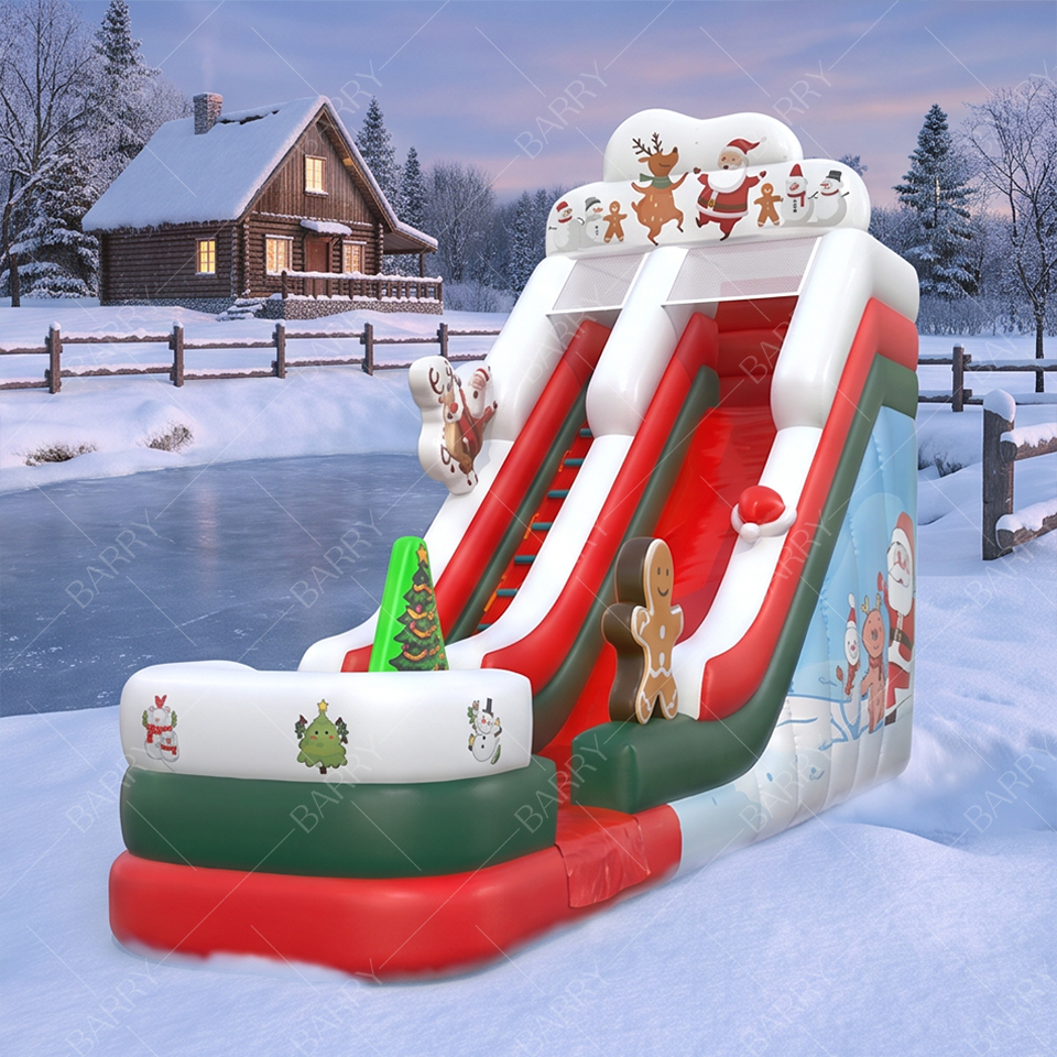 Red and green holiday slide