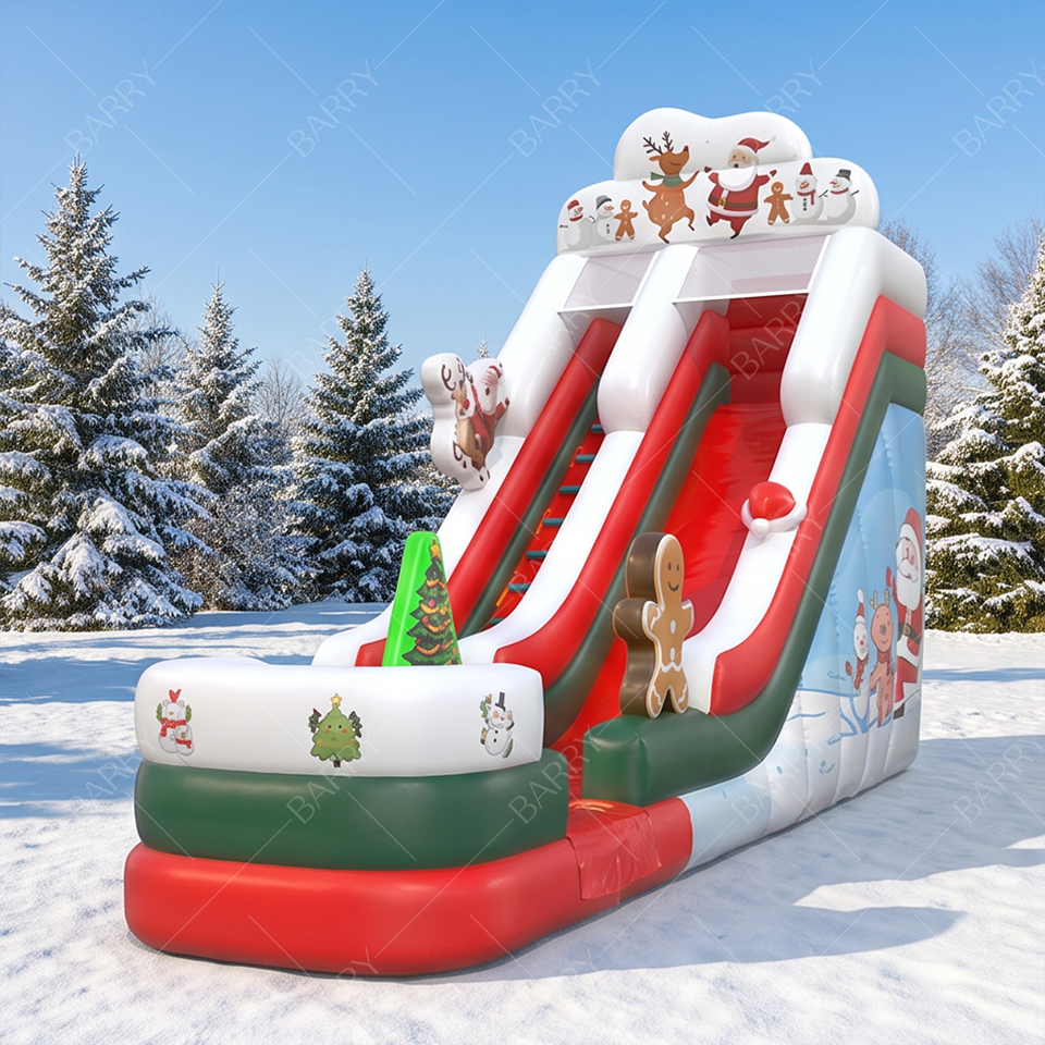 Reindeer and gingerbread man inflatable