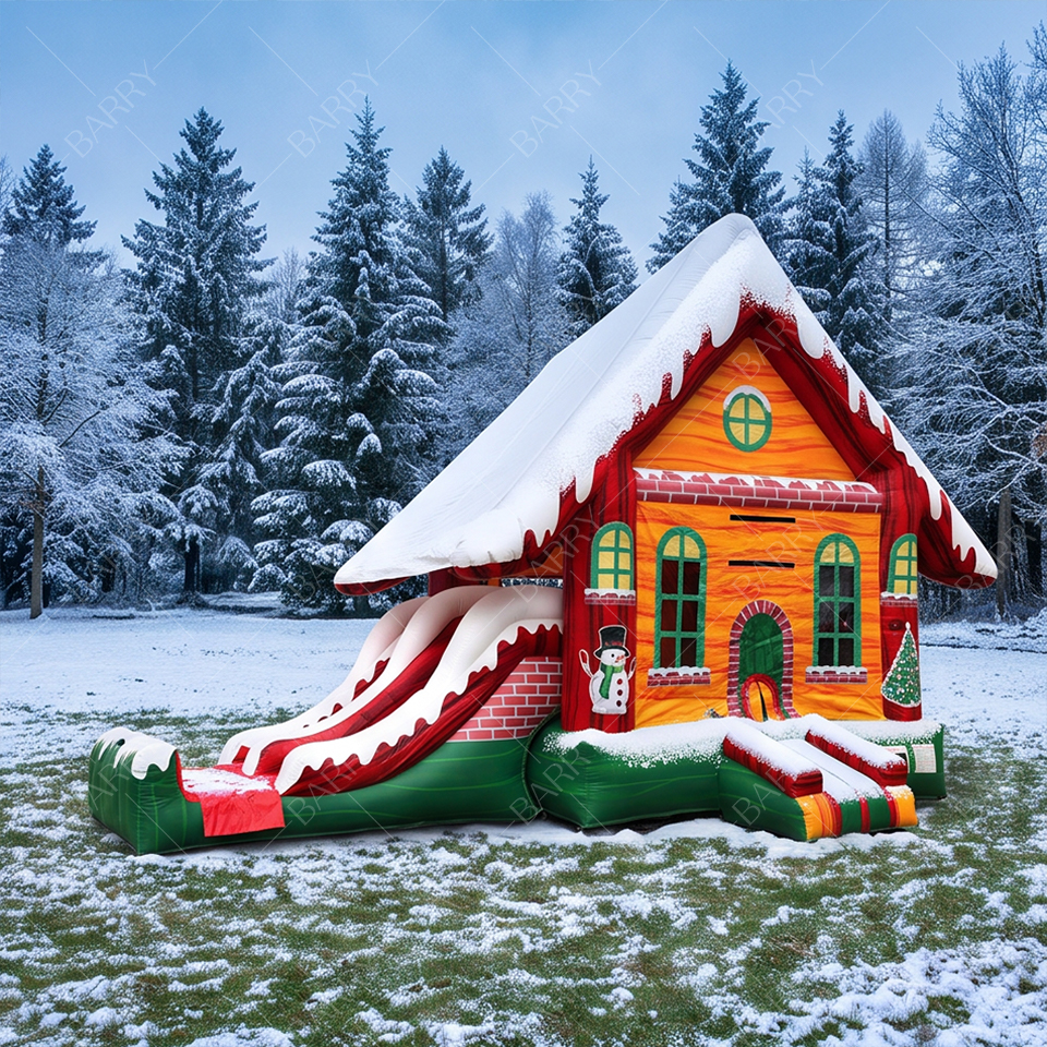 Gingerbread house inflatable combo
