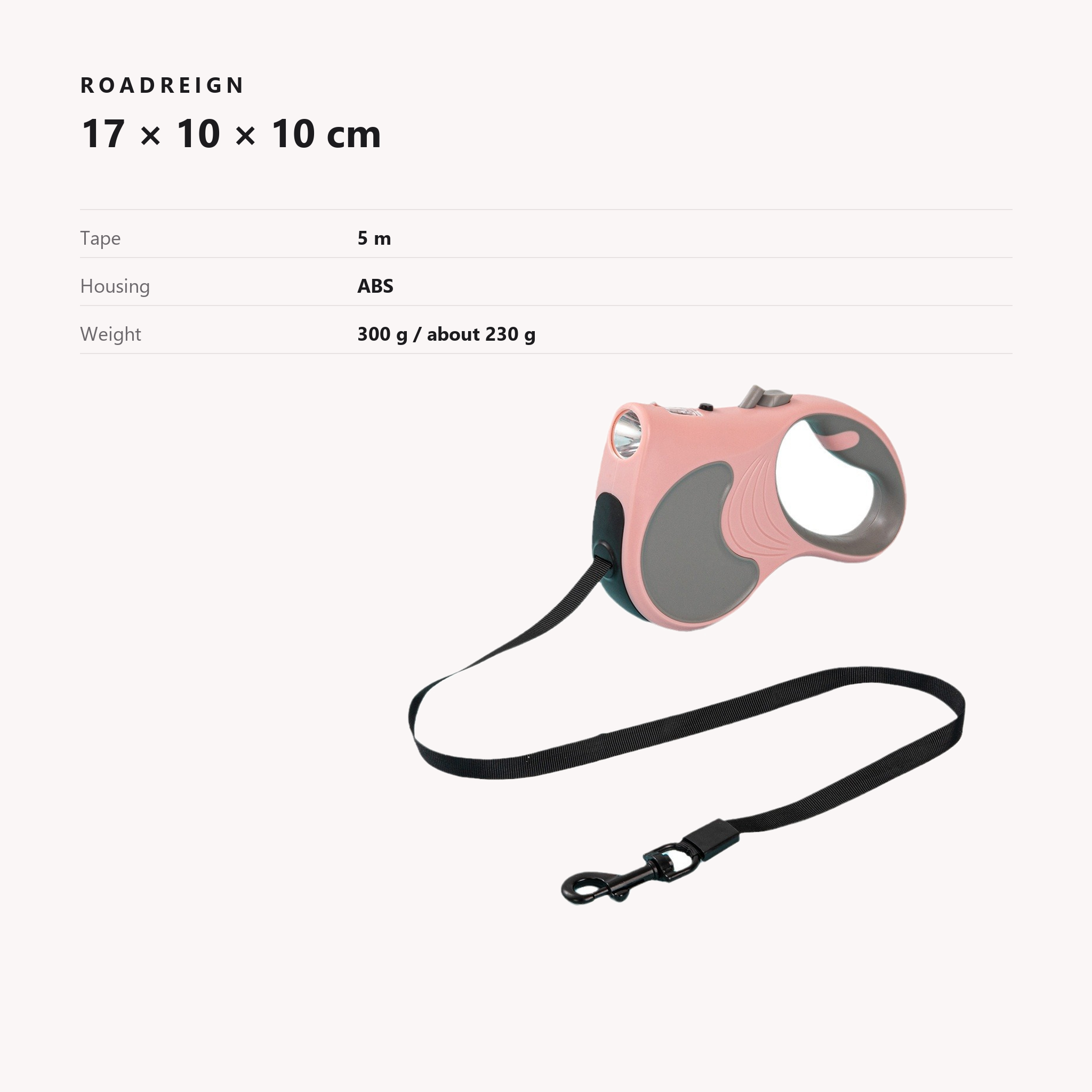 ROADREIGN-Retractable LED Dog Leash, 5 m, ABS Housing 6