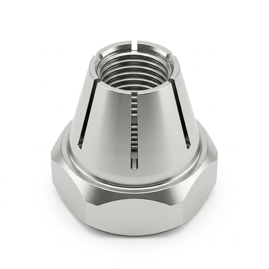 Custom CNC Machined Slotted Conical Lock Nuts for Aerospace Applications 4