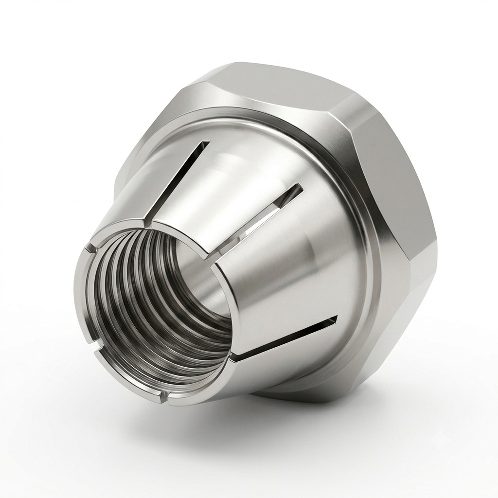 Custom CNC Machined Slotted Conical Lock Nuts for Aerospace Applications 3