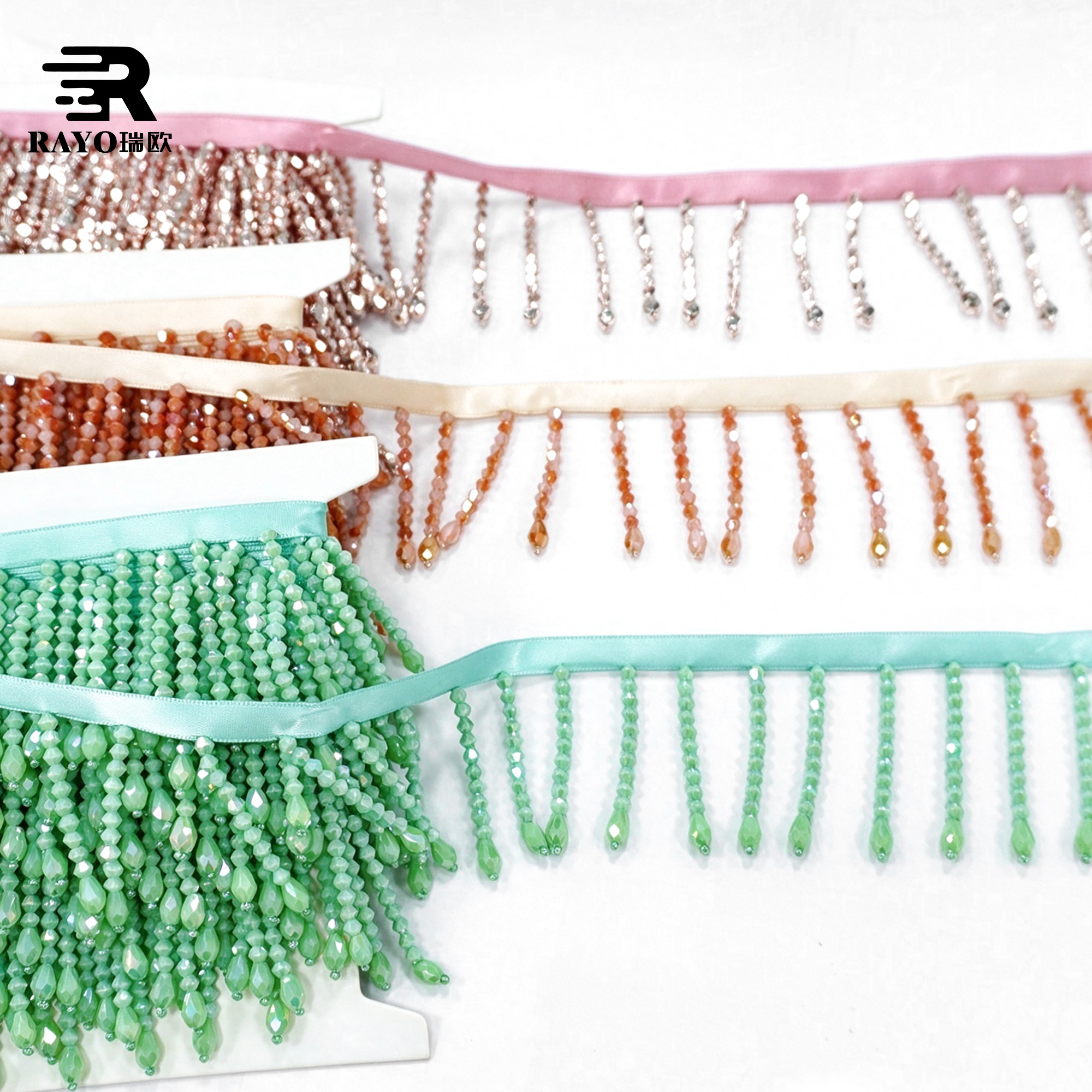 Beaded Fringe for Garments 5cmJewelry Beads Belly Sewing Tassel Fancy Dress Trimmings Body Rhinestone Trim 5