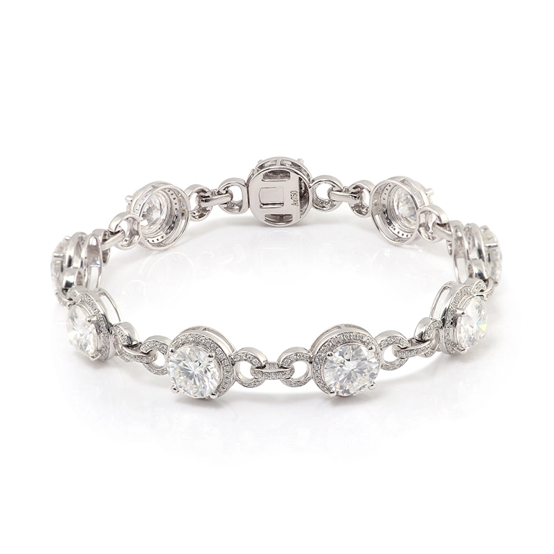 Bracelet de filles en or blanc 10K / 14K / 18K Charmes Charmes Femmes Moisanite Luxury classique Hip Hop Femmes Bijoux de mode Bracelets & Bracles 1