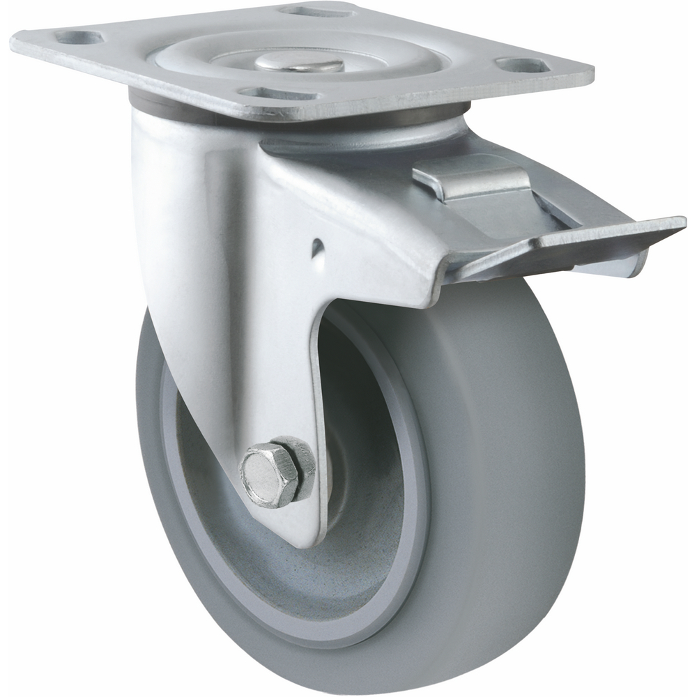Good Quality 4inch 5inch Elastic Tpr 150-250kg Load Capacity Swivel With Brake Medium Heavy Duty Casters 1
