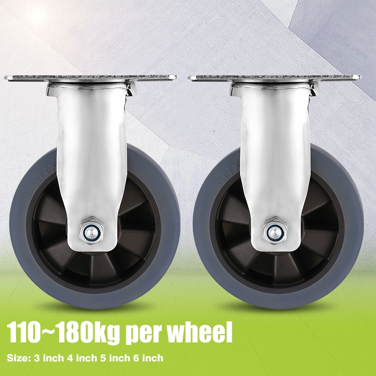 Popular Products 3 Inch Rotary Top Plate Tpr Casters Flat Wheel Barrow Universal Wheel Casters 1
