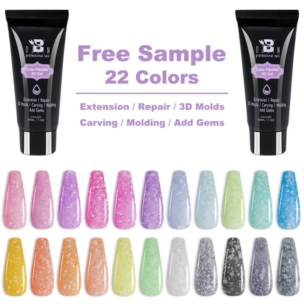 Bozlin 30ml 22-Color Semi-Permanent Non-Sticky Hand Poly Gel for Nail Extension 1