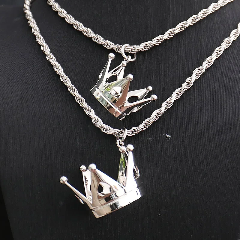 Crown Pendant S925 Sliver Jewelry Necklace Hip Hop Style Personalized Necklace Fashion Jewelry 1