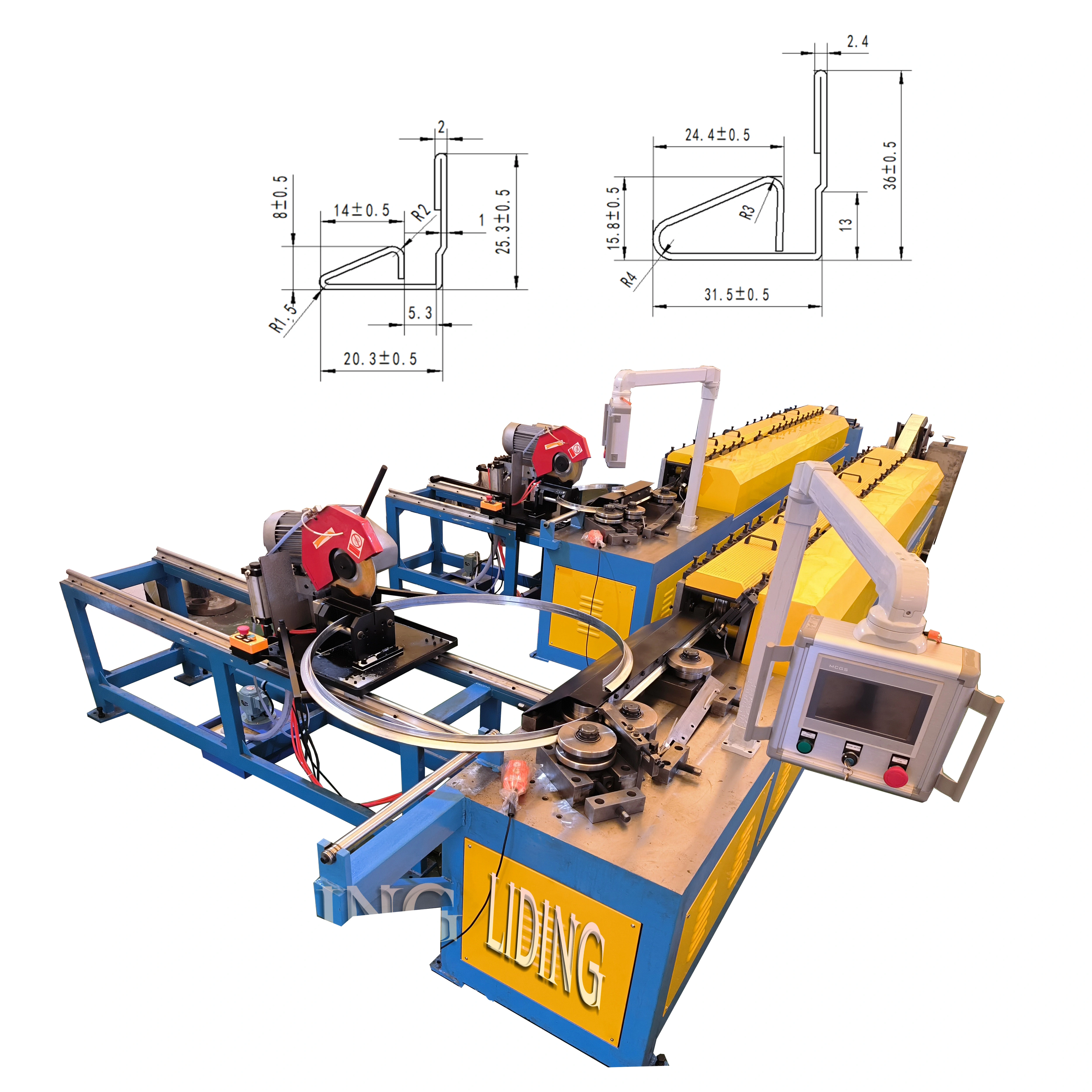 آلة شفة قناة HVAC Round Flange Machine Machine Machin 1