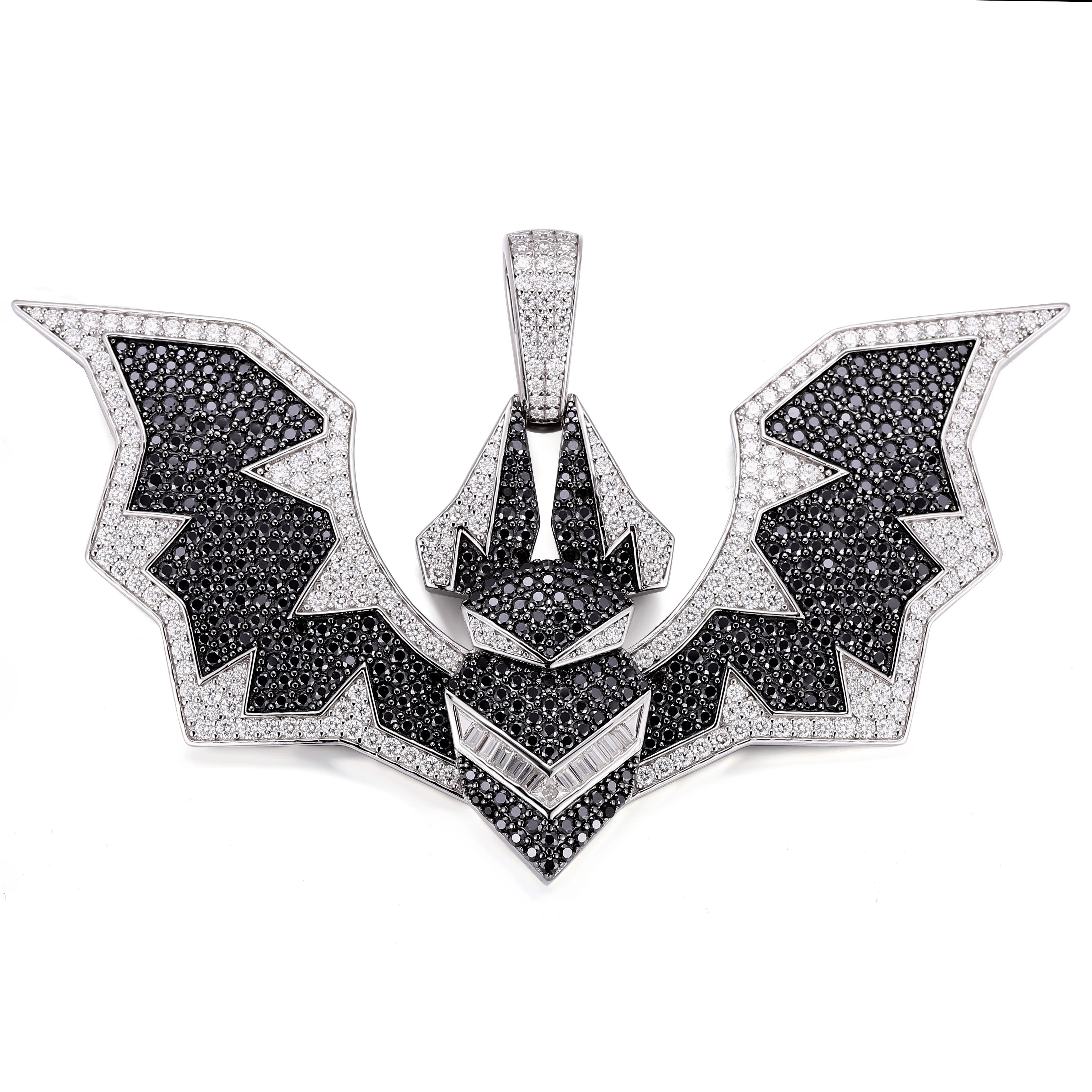 Hip Hop Hip Hop masculin Iced Out VVS Moisanite Bat Pendant 925 Silver Bat Pendant Ice Out Bat Sending Hip Hop Jewelry 1